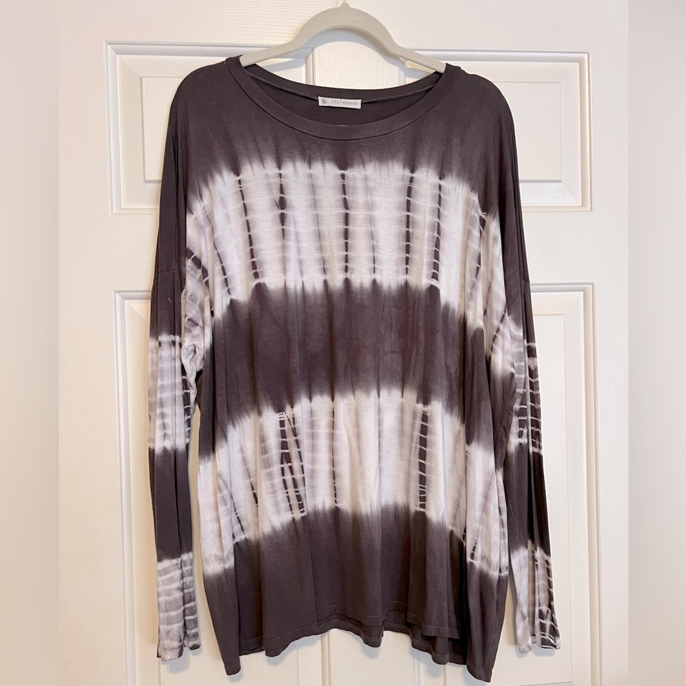 Soft, Long Sleeve, Tie Dye Top from Glitzy Girlz, 1X